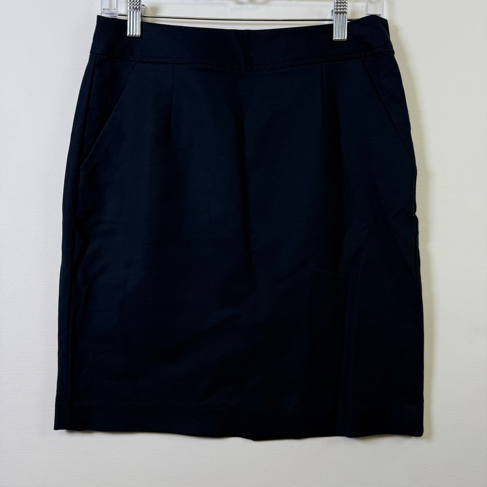 BANANA‎ REPUBLIC Navy Cotton Blend Pencil Skirt 2